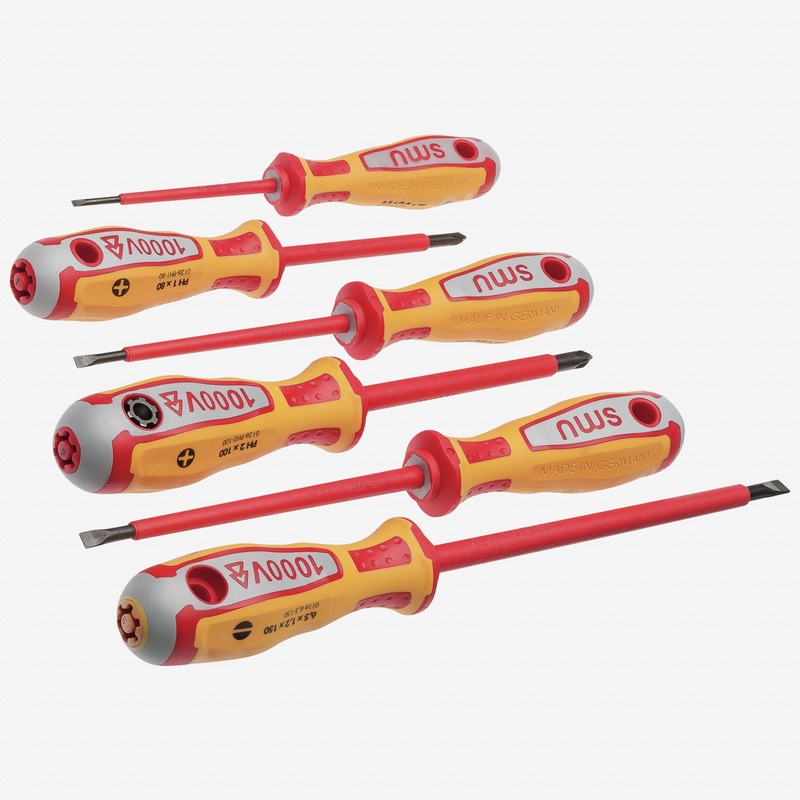 NWS Insulated VDE Slotted/Phillips Screwdriver Set, 7 Pieces