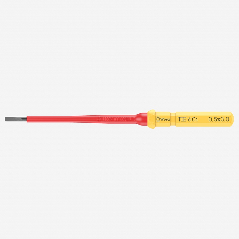 Wera 006501 KK VDE 60 i Insulated Blade for Slotted Screws, 0.5 x 3.0 x 157 mm