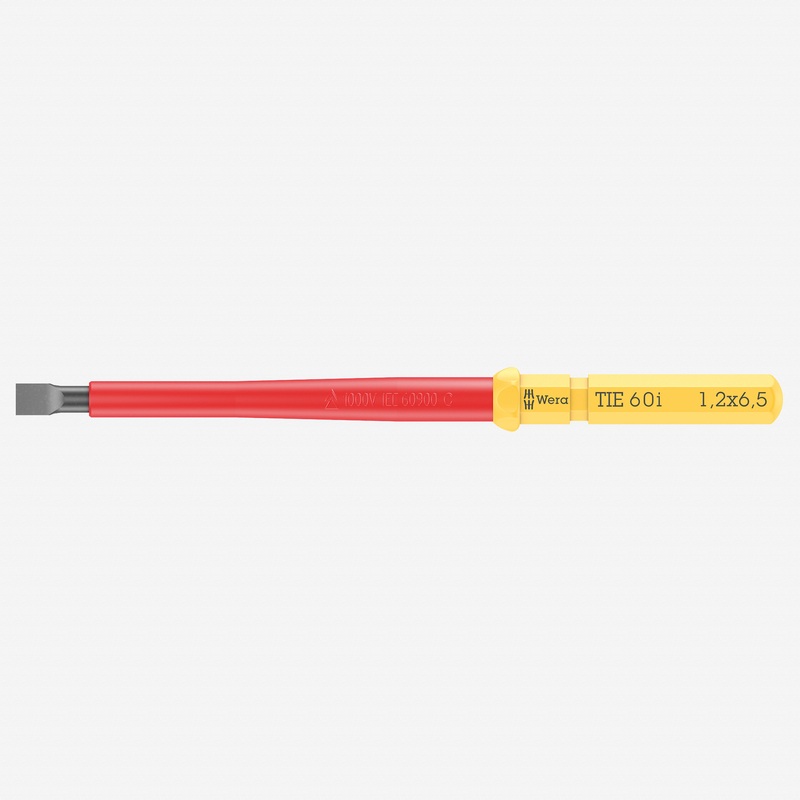Wera 006505 KK VDE 60 i Insulated Blade for Slotted Screws, 1.2 x 6.5 x 157 mm