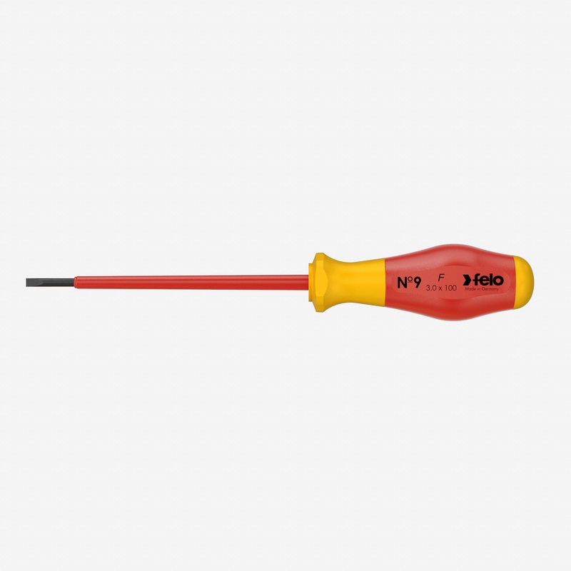 Felo No. 9 VDE Slotted 3.0 x 100mm Screwdriver
