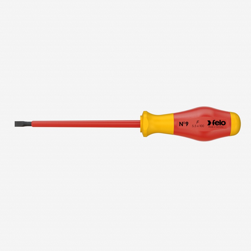 Felo No. 9 VDE Slotted 5.5 x 125mm Screwdriver