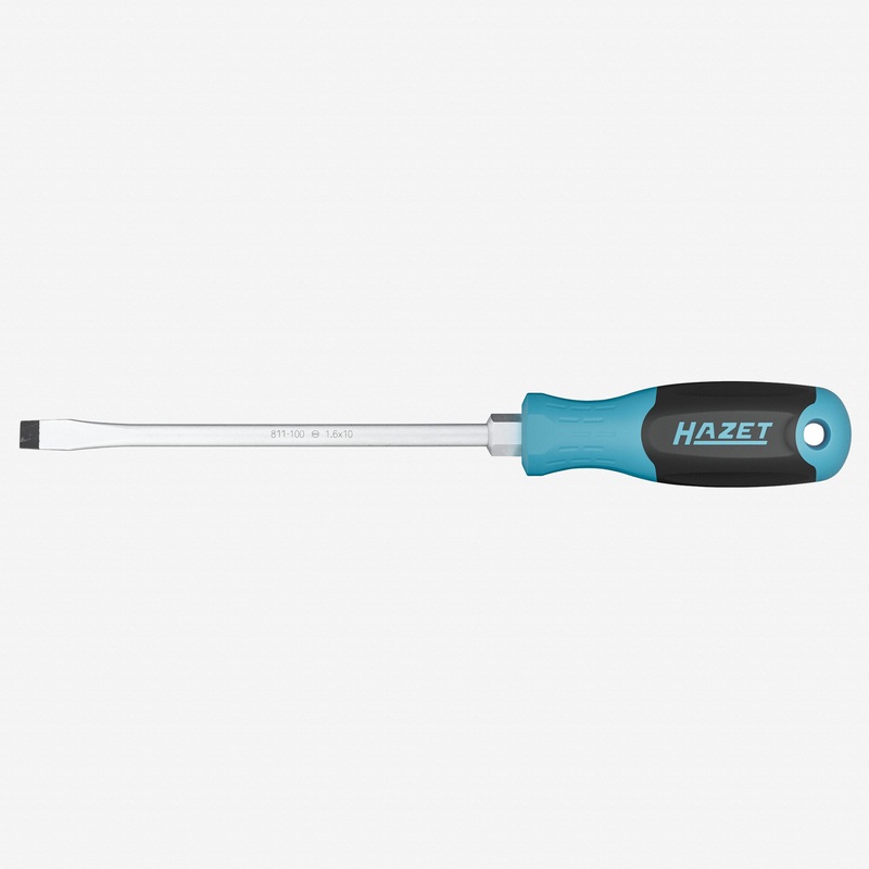 Hazet 811-100 Slotted Screwdriver with 3K Handle, 10.0 x 175 mm