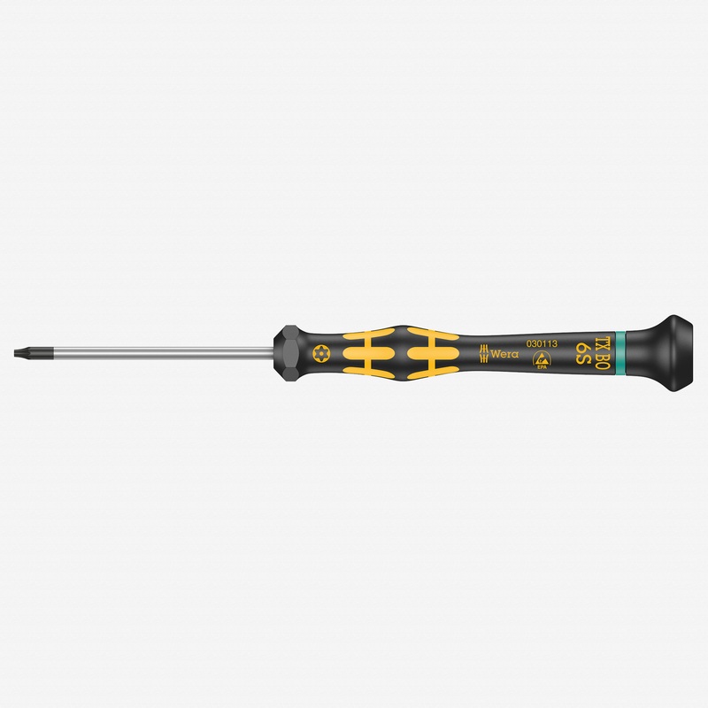 Wera 030113 ESD Kraftform Micro Security Torx Precision Screwdriver, T6s