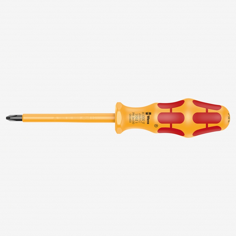 Wera 051603 Kraftform VDE Phillips Screwdriver, #2 x 100mm