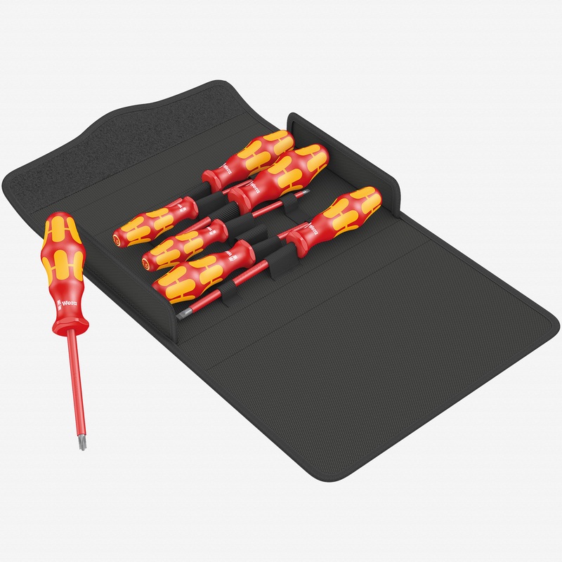 Wera 136019 Kraftform 100 i/7 VDE Screwdriver Set 1, PZ/PH/SL, 7 Pieces