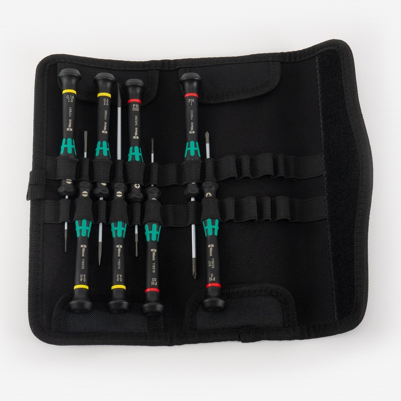 Wera 973679 Kraftform Micro-Set/8 B Slotted and Phillips Screwdriver Set, 8 Pieces
