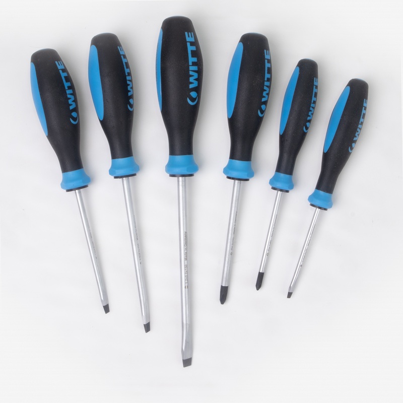 Witte Pro Slotted and Phillips Screwdriver Set, 6 Pieces