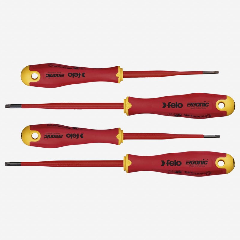 Felo Ergonic E-Slim VDE Torx Screwdriver Set, 4 Pieces