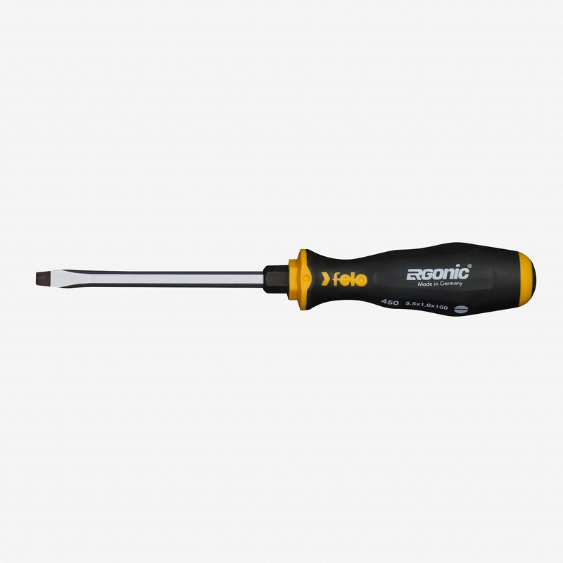 Felo Ergonic with Striking Cap Slotted Screwdriver, 5.5 x 100mm