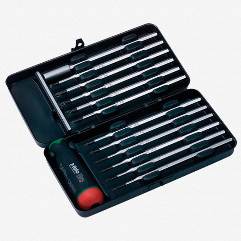 Felo Torx and Torx Plus Torque Limiting Screwdriver Set, 0.6 - 1.5 Nm, 14 Pieces