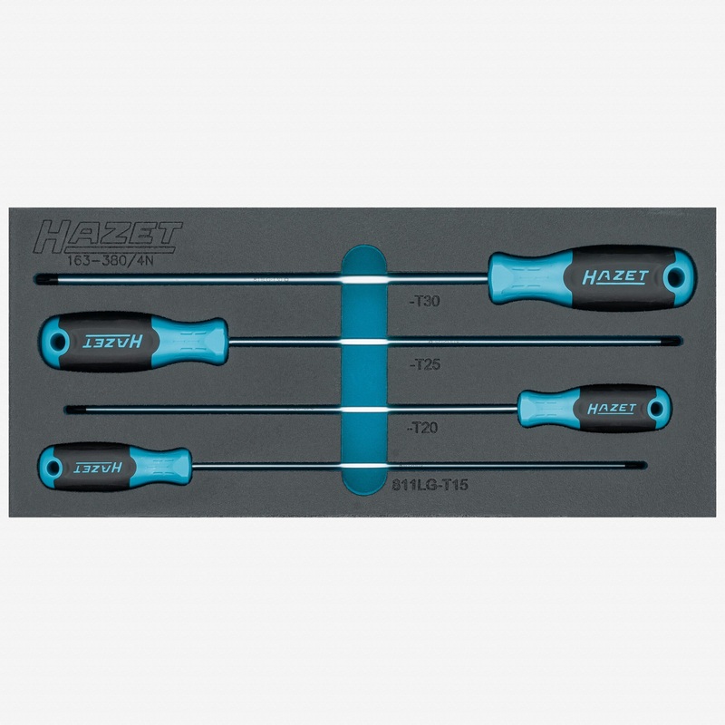 Hazet 163-380/4N Extra Long Torx Screwdriver Set, 4 Pieces