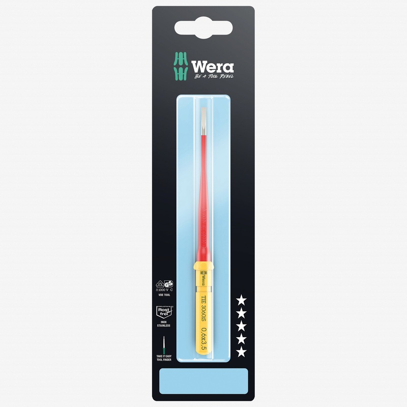 Wera 006577 Kraftform Kompakt VDE 3060 iS 0,6 x 3,5 Insulated Stainless Take It Easy Blade