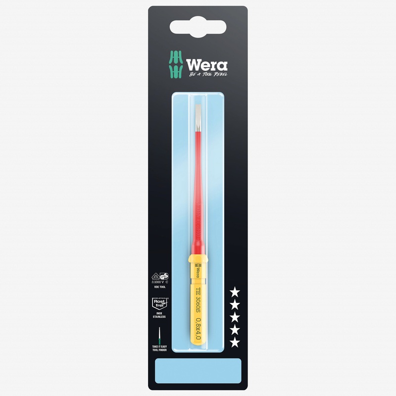 Wera 006578 Kraftform Kompakt VDE 3060 iS 0,8 x 4,0 Insulated Stainless Take It Easy Blade