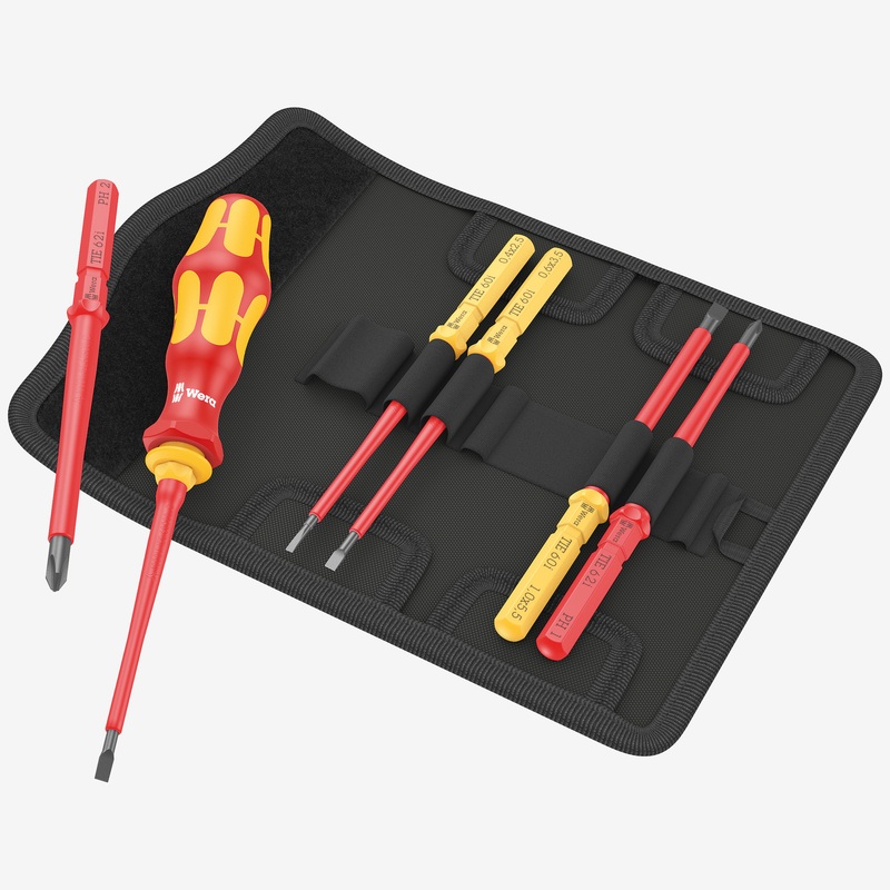 Wera 006600 Kraftform Kompakt VDE 7 Universal 1 Insulated Screwdriver Set, 7 Pieces