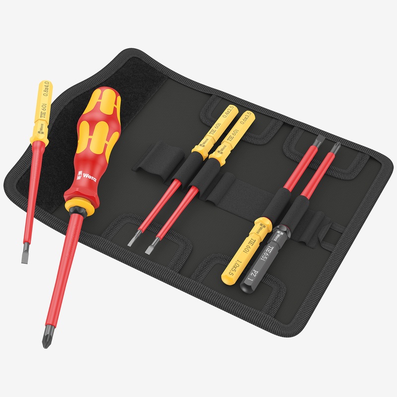 Wera 006601 Kraftform Kompakt VDE 7 Universal 2 Insulated Screwdriver Set, 7 Pieces