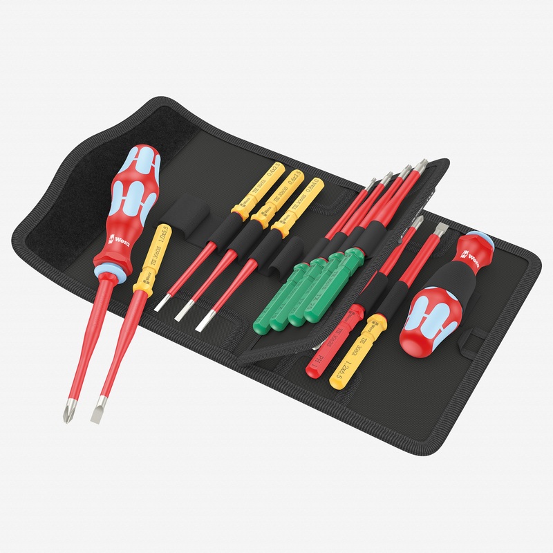 Wera 006631 Kraftform Kompakt VDE Stainless 17 Extra Slim 1 Tool Finder Set, 17 pieces