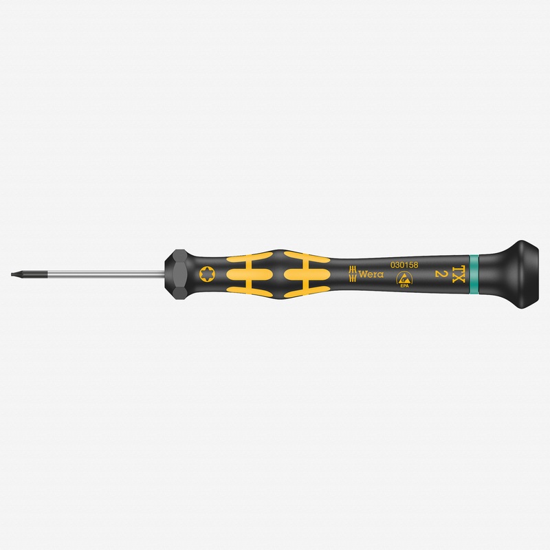 Wera 030158 ESD 1567 TORX Kraftform Micro Screwdriver for TORX Screws, TX 2 x 40 mm