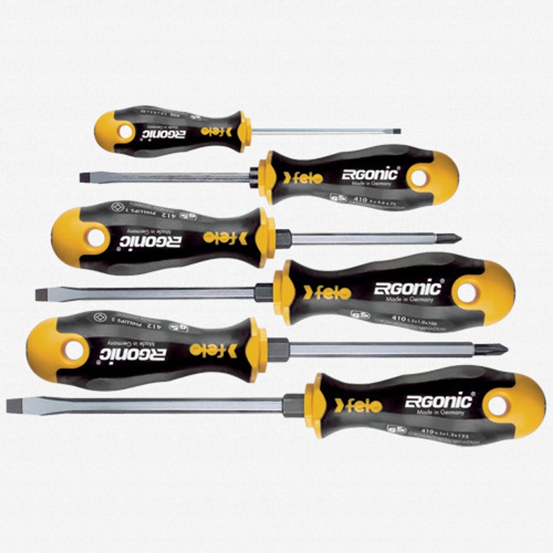 Felo 53167 Ergonic 6 Piece Slotted & Phillips Screwdriver Set