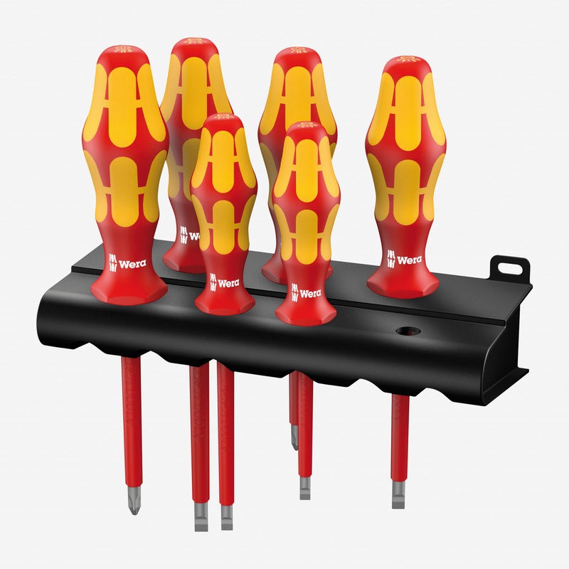Wera 006145 VDE Insulated Slotted/Phillips Screwdriver Set + Rack