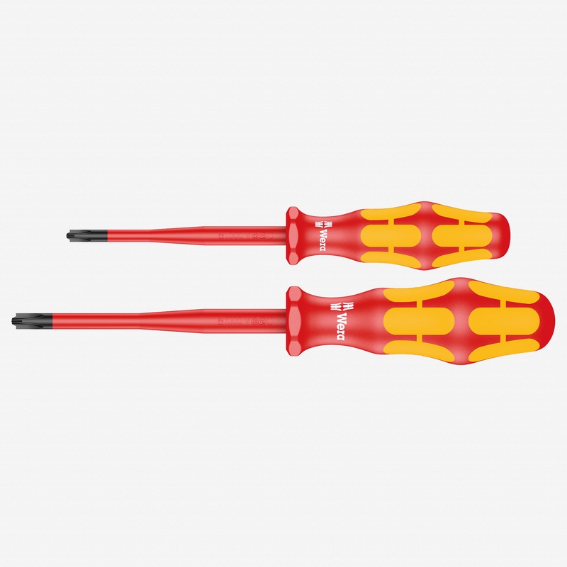 Wera 006470 Kraftform Plus 165 iS Screwdriver Set, Pozidriv/Slotted #1 and #2, with reduced blade diameter, 2 pieces