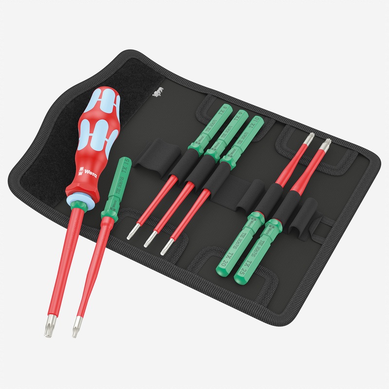 Wera 006630 Kraftform Kompakt VDE Stainless 8 Extra Slim 1 Tool Finder Set, 8 pieces