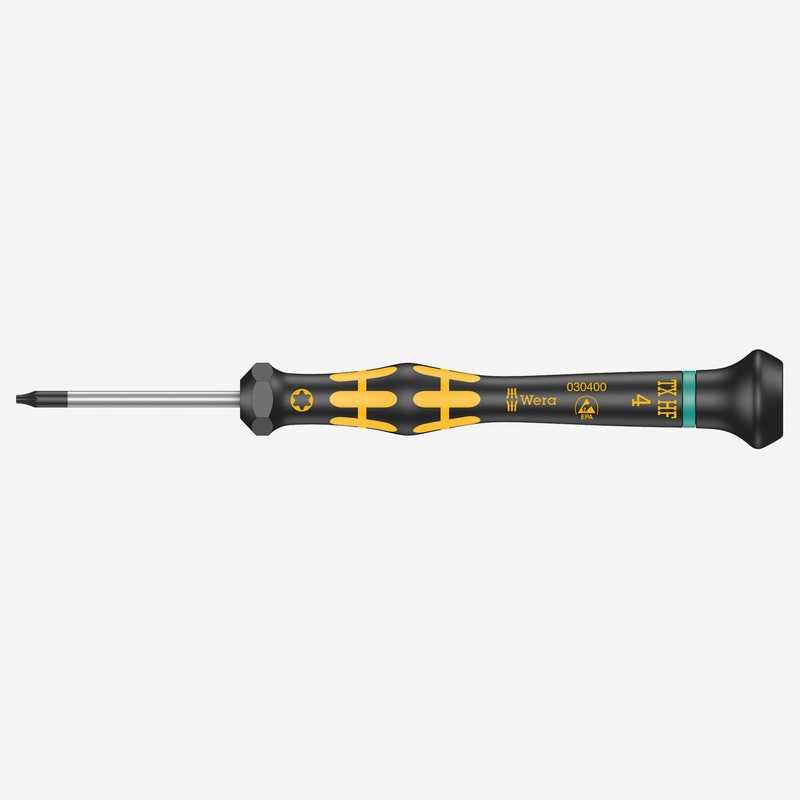 Wera 030400 T4 x 40mm ESD Safe Kraftform Micro Torx HF Precision Screwdriver