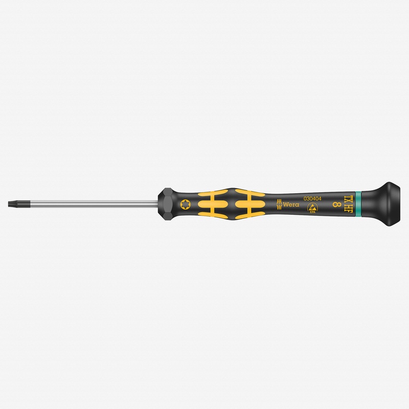 Wera 030404 T8 x 40mm ESD Safe Kraftform Micro Torx HF Precision Screwdriver