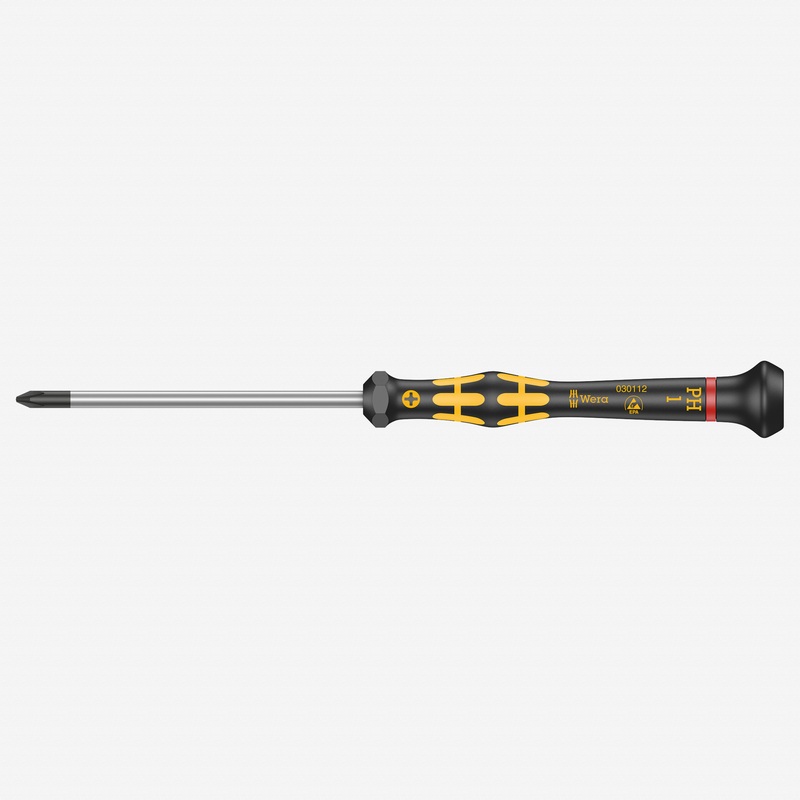 Wera 030112 PH #1 x 80mm ESD Safe Phillips Precision Screwdriver