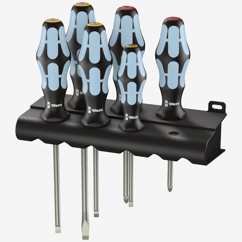 Wera 032060 Stainless Steel Slotted/Phillips Screwdriver Set + Rack