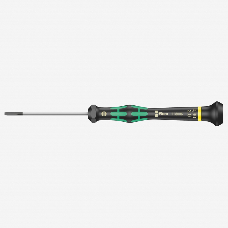 Wera 118006 2 x 60mm Kraftform Micro Slotted Precision Screwdriver