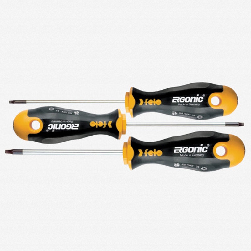 Felo Ergonic 3 Piece Torx Screwdriver Set - T10, T15, T20