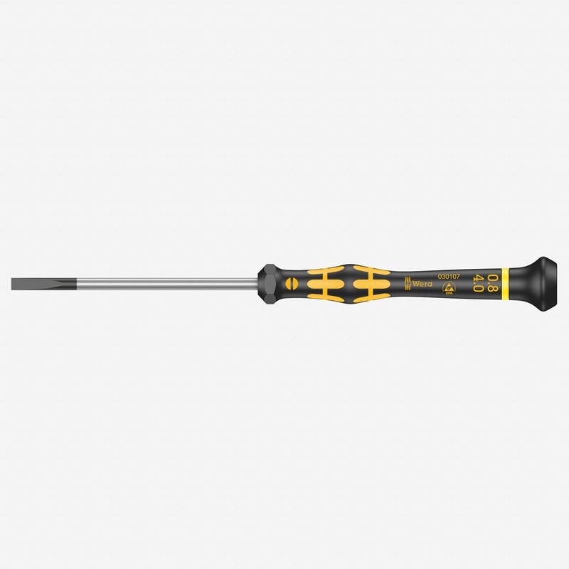 Wera 030107 4 x 80mm ESD Safe Slotted Precision Screwdriver