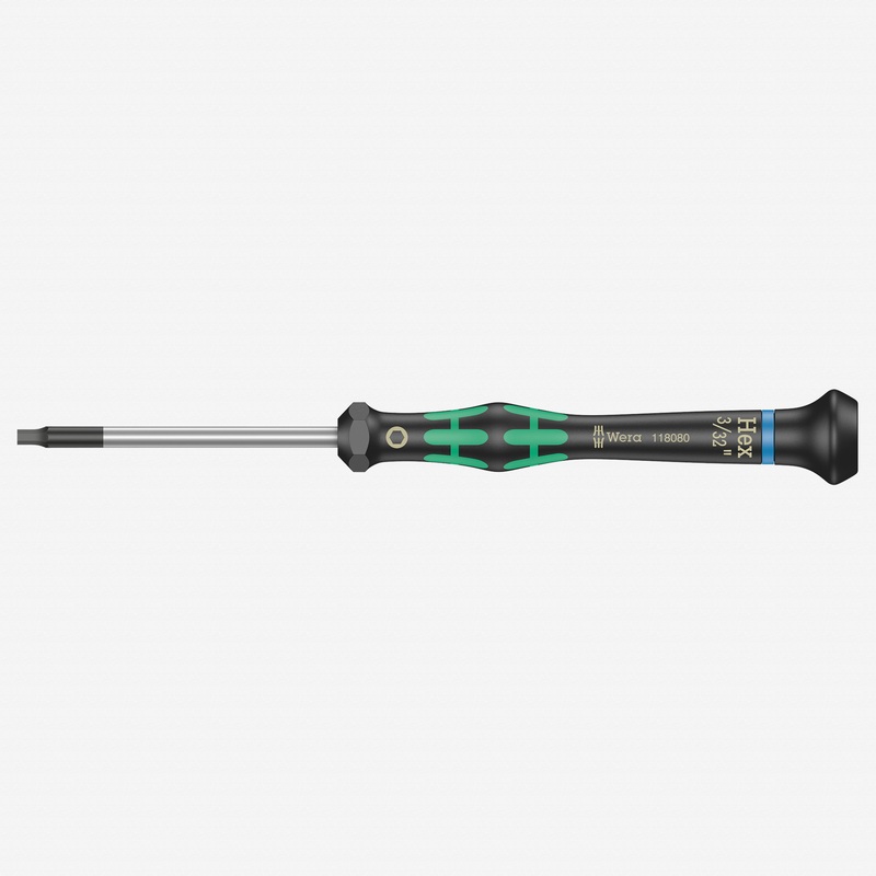 Wera 118080 3/32" x 60mm Kraftform Micro Hex Precision Screwdriver