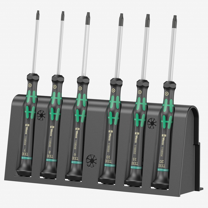 Wera 118154 Kraftform Micro Security Torx Precision Screwdriver Set + Rack (Retail Pack)