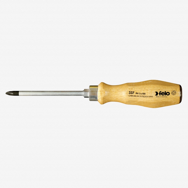 Felo #1 x 80mm Wood Handle Phillips Screwdriver
