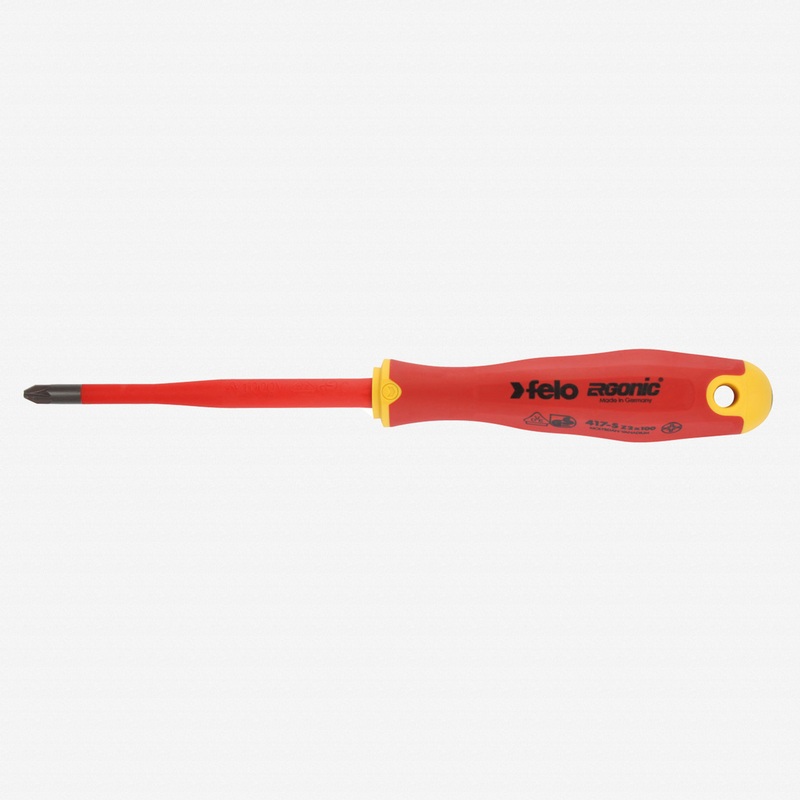 Felo E-slim Insulated #1 x 80mm Slotted/Pozidriv Screwdriver