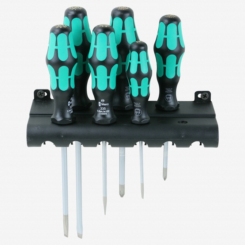 Wera 007681 Kraftform Plus Slotted/Pozidriv Screwdriver Set + Rack
