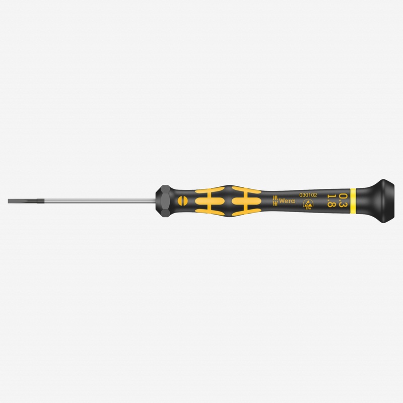 Wera 030102 1.8 x 60mm ESD Safe Slotted Precision Screwdriver