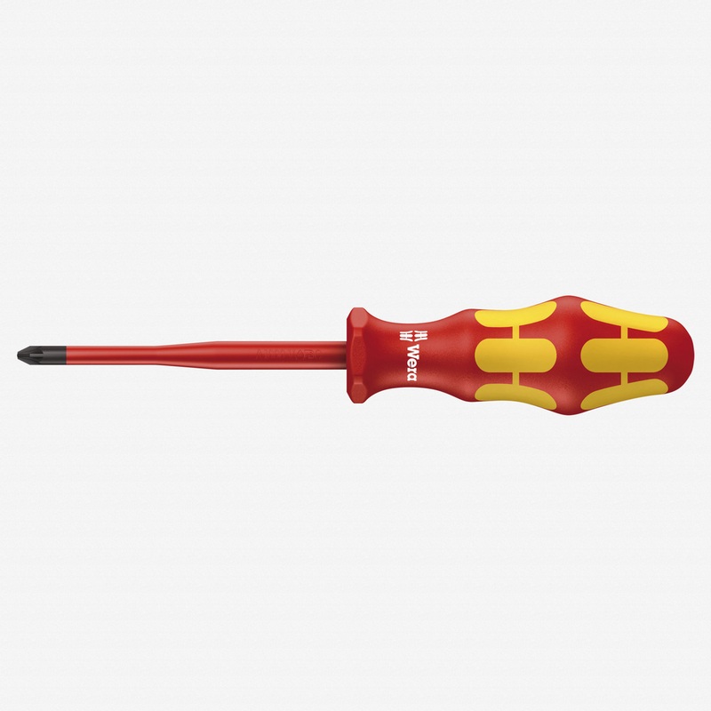 Wera 006460 Kraftform Plus VDE Pozidriv Slim Screwdriver, #1 x 80mm