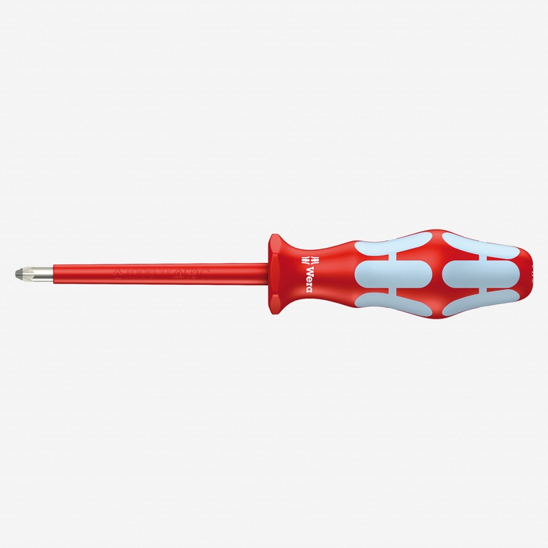 Wera 022741 Kraftform Plus VDE Stainless Pozidriv Screwdriver, #2 x 100mm