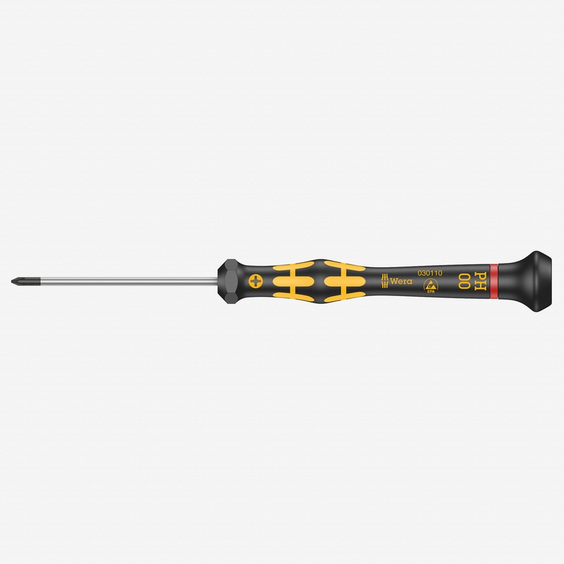 Wera 030110 PH #00 x 60mm ESD Safe Phillips Precision Screwdriver