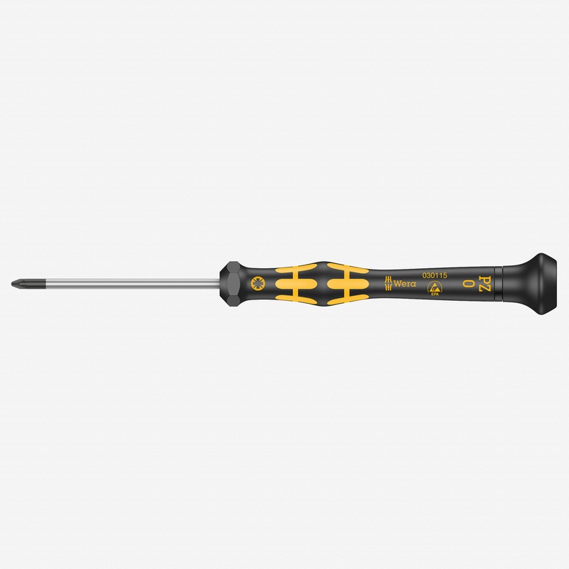 Wera 030115 PZ #0 x 60mm ESD Safe Pozidriv Precision Screwdriver