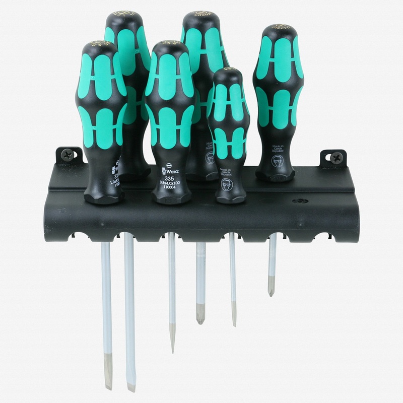 Wera 105656 Kraftform Plus Slotted/Pozidriv Screwdriver Set + Rack