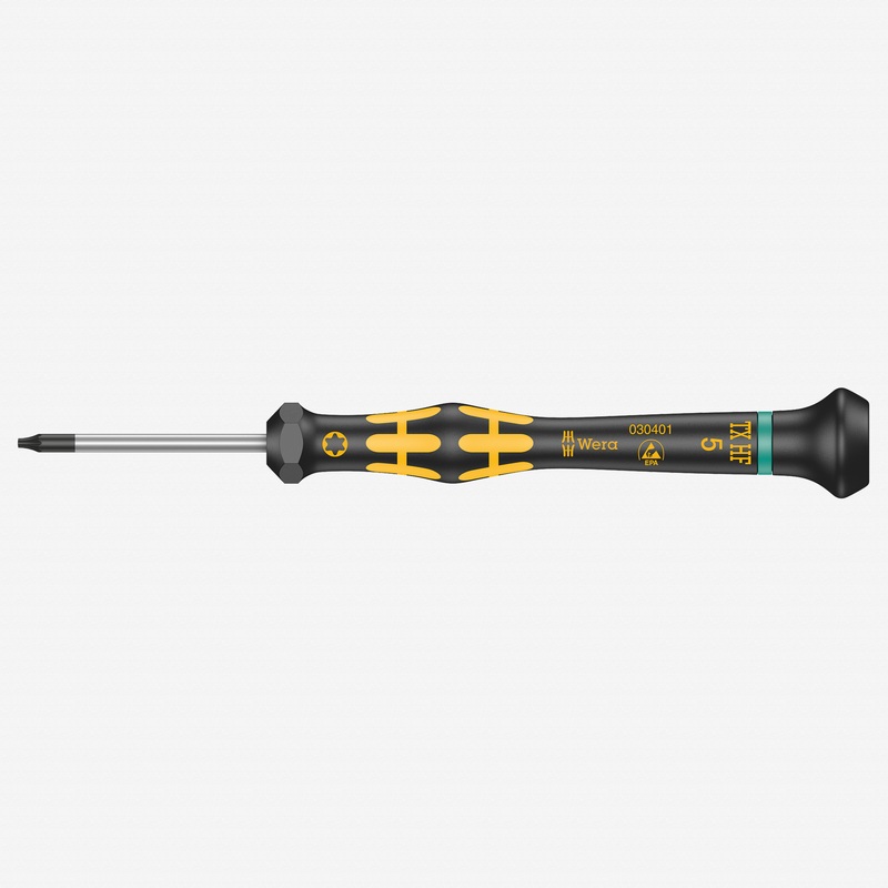 Wera 030401 T5 x 40mm ESD Safe Kraftform Micro Torx HF Precision Screwdriver