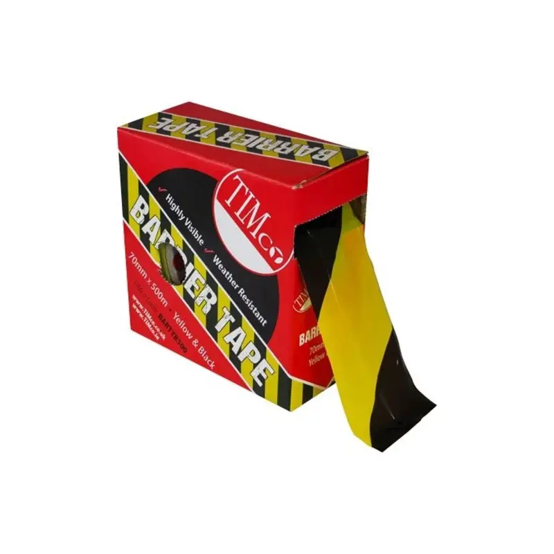 TIMCO Barrier Tape Yellow & Black - 500m x 70mm