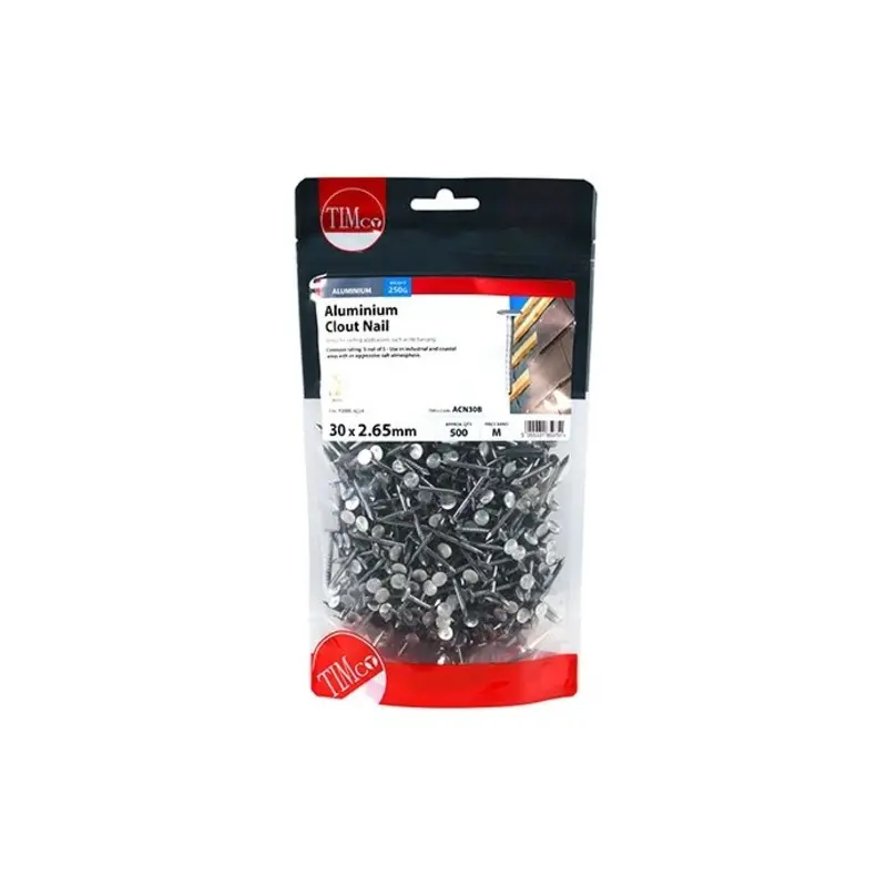 TIMCO Clout Nails Aluminium - 30 x 2.65 - TIMbag 0.25 Kilograms