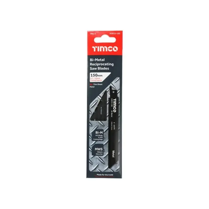 TIMCO Reciprocating Saw Blades Metal Cutting Bi-Metal - S922AF - Pack of 5 Pieces
