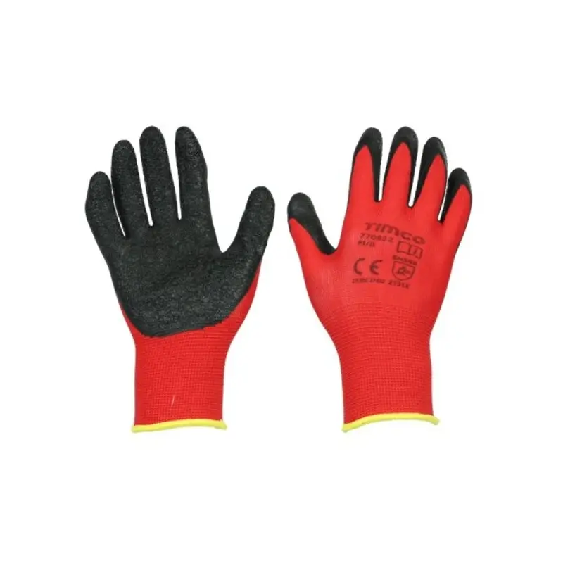 TIMCO Light Grip Glove Crinkle Latex Coated Polyester Gloves - Medium