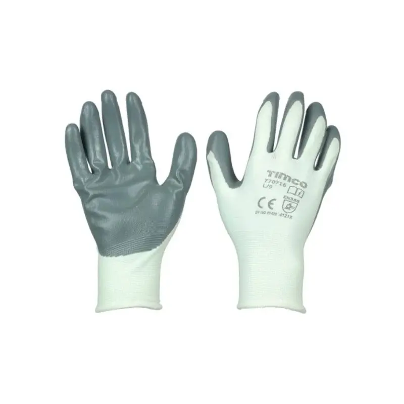 TIMCO Secure Grip Smooth Nitrile Foam Coated Polyester Gloves - Large