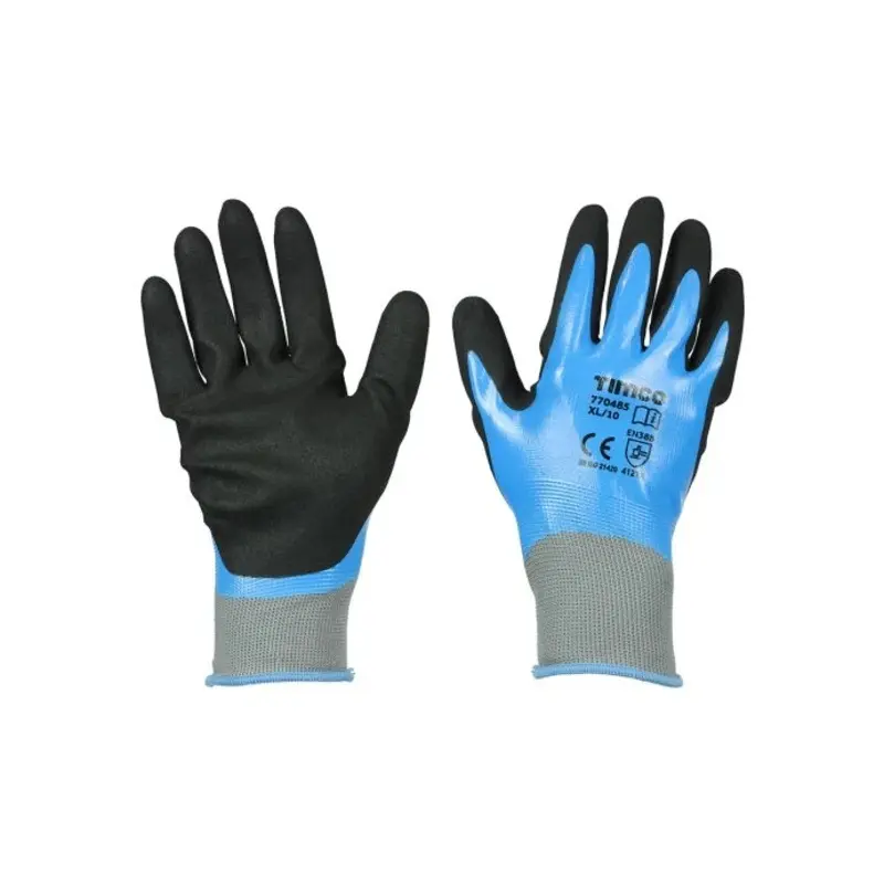 TIMCO Waterproof Grip Sandy Nitrile Foam Coated Polyester Gloves - X Large